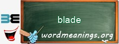 WordMeaning blackboard for blade